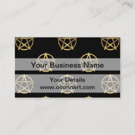 Svart och guld pentagram visitkort