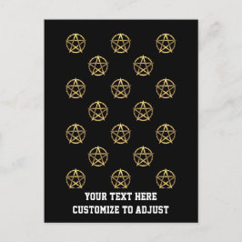 Svart och guld pentagram vykort