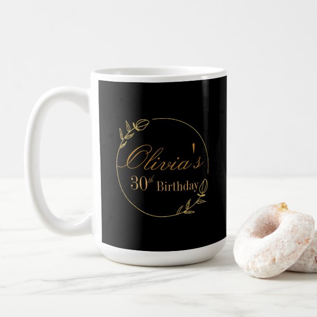 Svart och guld personlig kaffemugg (Med munk)