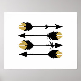 Svart- och Guld-pilar - Art-utskrift Poster
