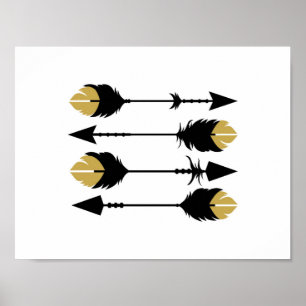 Svart- och Guld-pilar - Art-utskrift Poster