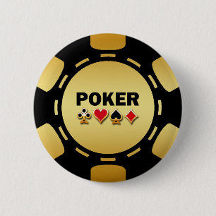 SVART OCH GULD- POKERCHIP KNAPP