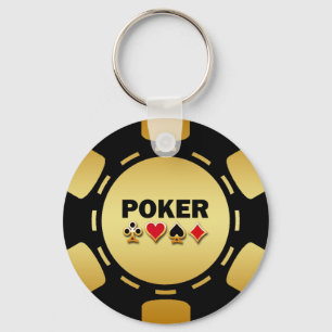 SVART OCH GULD- POKERCHIP NYCKELRING