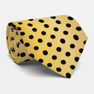 Svart och Guld Polka dots Mönster Slips