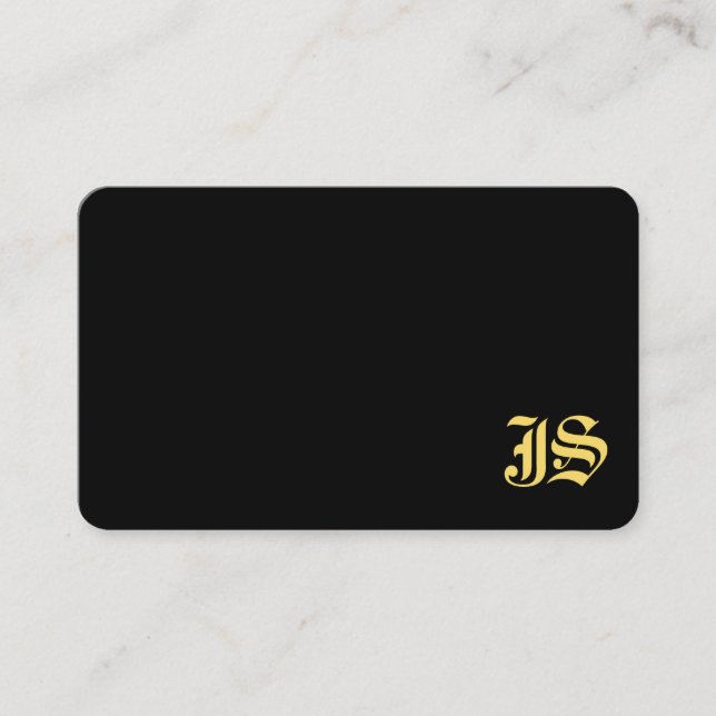 Svart och Guld Professionell, monogrammed Classic Visitkort (Framsida)