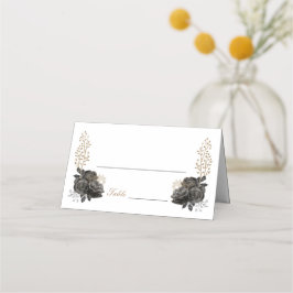 Svart och Guld Quinceañera-mappat platskort Placeringskort