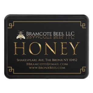 Svart och Guld reklambil för honung Dragkroksskydd