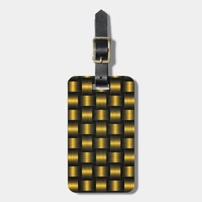 Svart och Guld-resgodsmärkning Bagagebricka (Vertikal Framsida)