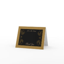 Svart och Guld Rullande Dekorations Bröllop Tack