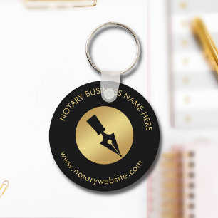 Svart och Guld-säljfrämjande, notariell Logotyp, B Nyckelring