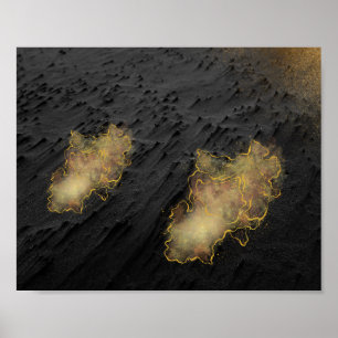 Svart och Guld Sand Tropical Printable Art Poster