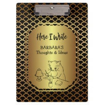 Svart och Guld Scallop Mönster Writing Ideas