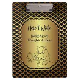 Svart och Guld Scallop Mönster Writing Ideas