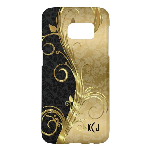 Svart- och Guld-skorpa och Guld-trålar Case-Mate Samsung Galaxy Skal (Baksidan)