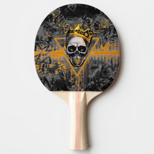 Svart och Guld Skull Kung Graffiti Pingisracket