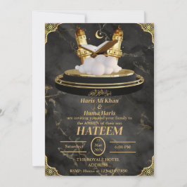 Svart och Guld söt muslimsk Kid Ameen-inbjudan Inbjudningar
