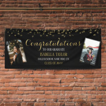 Svart och Guld Studenten Photo Grattiss