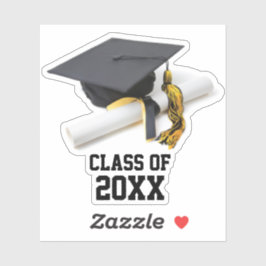 Svart och Guld Studentmössa- och tankfartygsklass Klistermärken