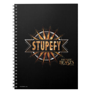 Svart och Guld Stupefy Spell Graphic Anteckningsbok Med Spiral