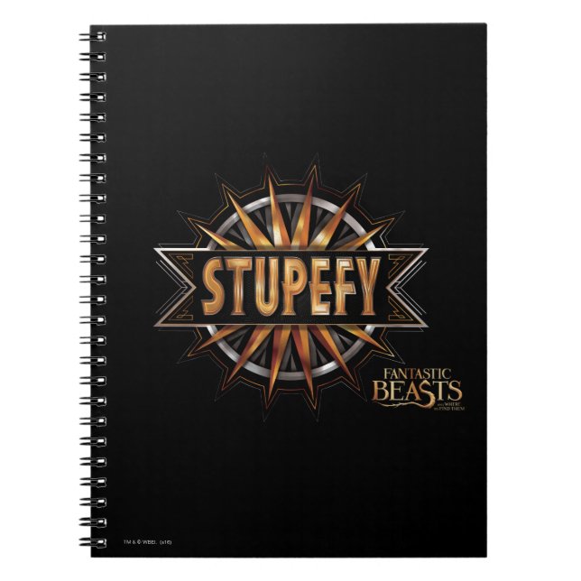 Svart och Guld Stupefy Spell Graphic Anteckningsbok Med Spiral (Framsidan)