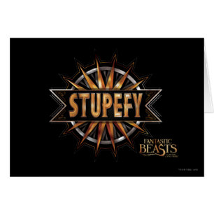 Svart och Guld Stupefy Spell Graphic Hälsningskort