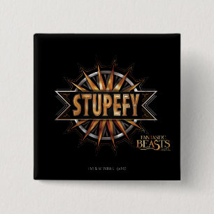 Svart och Guld Stupefy Spell Graphic Knapp
