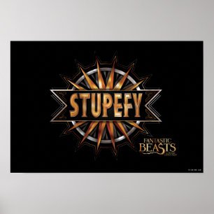 Svart och Guld Stupefy Spell Graphic Poster