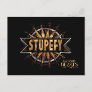 Svart och Guld Stupefy Spell Graphic Vykort