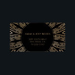Svart och Guld sunburst ram art deco adress Adressetikett<br><div class="desc">Ett minimalistiskt och något återskapande konst deco black och guld helgdag,  med slående solsprängning ramar.</div>