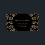 Svart och Guld sunburst ram art deco adress Adressetikett<br><div class="desc">Ett minimalistiskt och något återskapande konst deco black och guld helgdag,  med slående solsprängning ramar.</div>