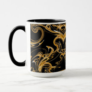 Svart och Guld Swirl Mugg