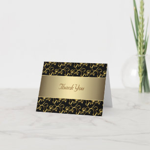 Svart och guld- tack för elegant kort