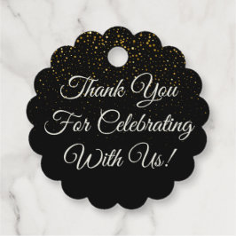 Svart och Guld Tack Gåvor Etiketter