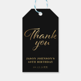 Svart och Guld Tack Presentetikett