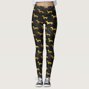 Svart och guld- taxmönster leggings
