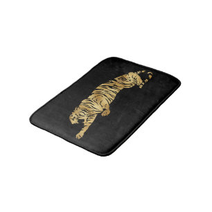 Svart och Guld tigerbath Mat Badrumsmatta