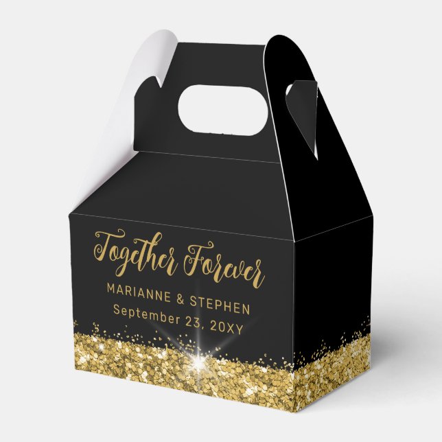 Svart och guld tillsammans för alltid elegant presentaskar (Framsidan Sidan)