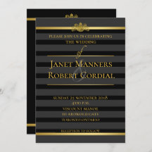 Svart och Guld Tuxedo Rand Formellt Elegant bröllo