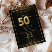 Svart och Guld-typografi 50:e födelsedagen