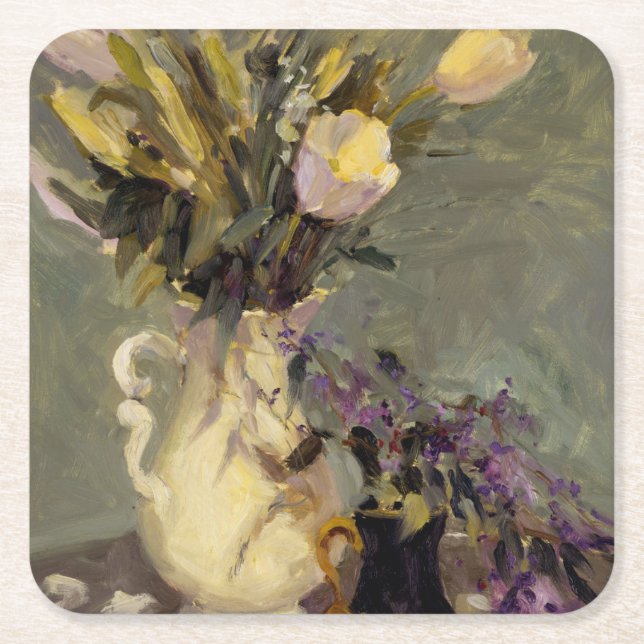 Svart och guld underlägg papper kvadrat (Framsidan)