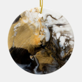 Svart och Guld Vätskematerial Art Julgransprydnad Keramik