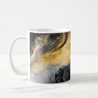 Svart och Guld vattenfärgsmarkör Kaffemugg