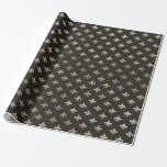 Svart och guld Vintage Paris Fleur de Lis Presentpapper<br><div class="desc">Grå,  svart och guld paris vintage fleur de lis inslagspapper.</div>
