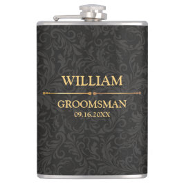 Svart och Guld vinylglasflaska Fickplunta