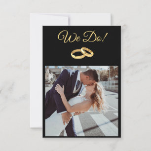 Svart och Guld-We Do-Bröllop Ringar- Inbjudningar