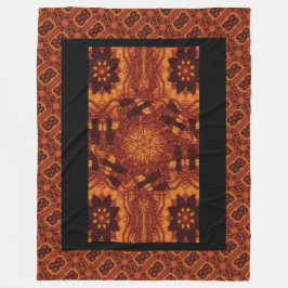 Svart och Guld Wildblommor 16 Fleecefilt