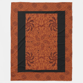 Svart och Guld Wildblommor 17 Fleecefilt