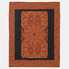 Svart och Guld Wildblommor 18 Fleecefilt