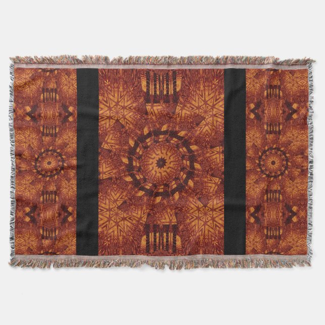 Svart och Guld Wildblommor 19 Filt (Framsidan)