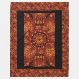 Svart och Guld Wildblommor 19 Fleecefilt